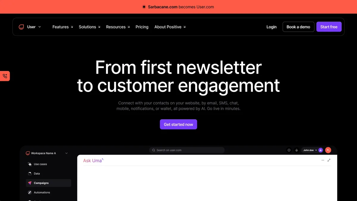 Aperçu du site User.com réalisé par Ouiflow