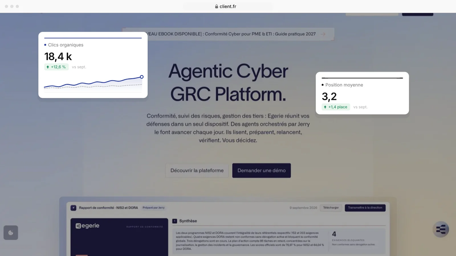 Aperçu d'un site B2B conçu et développé par Ouiflow sur Webflow