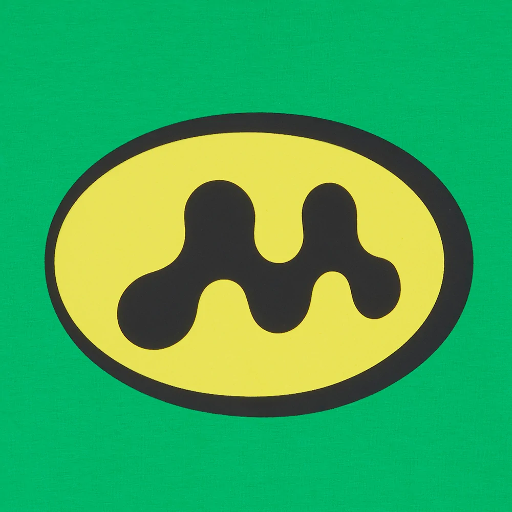 Close up of Mowalola graphic t-shirt with the Mowalola logo in focus