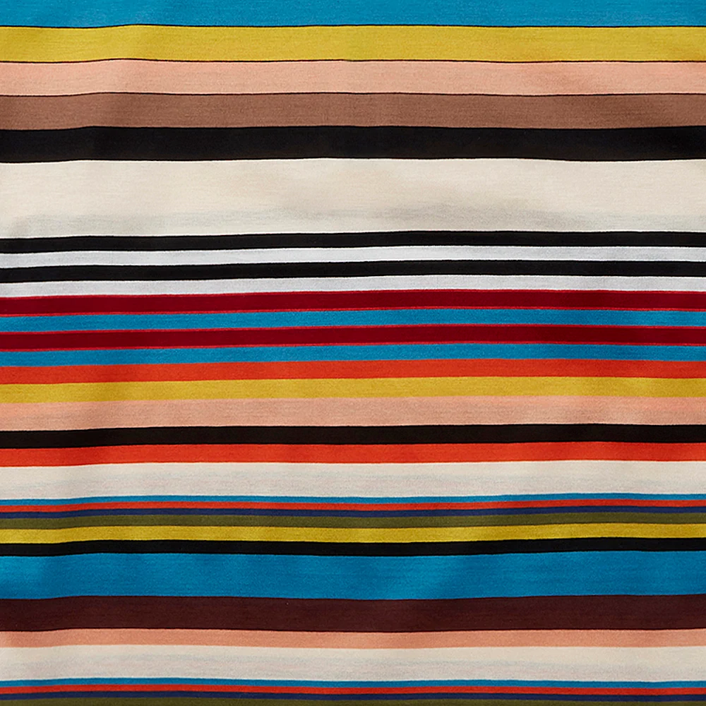 Close up of multi-coloured fabric from a Paul smith clothing item - eCommerce photography