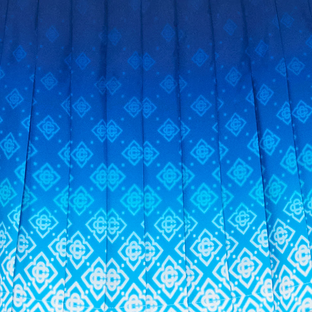Close up of gradient blue Casa Blanca textured shirt - eCommerce Photography