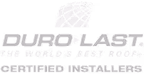 DuroLast logo with text: The World's Best Roof Certified Installers.
