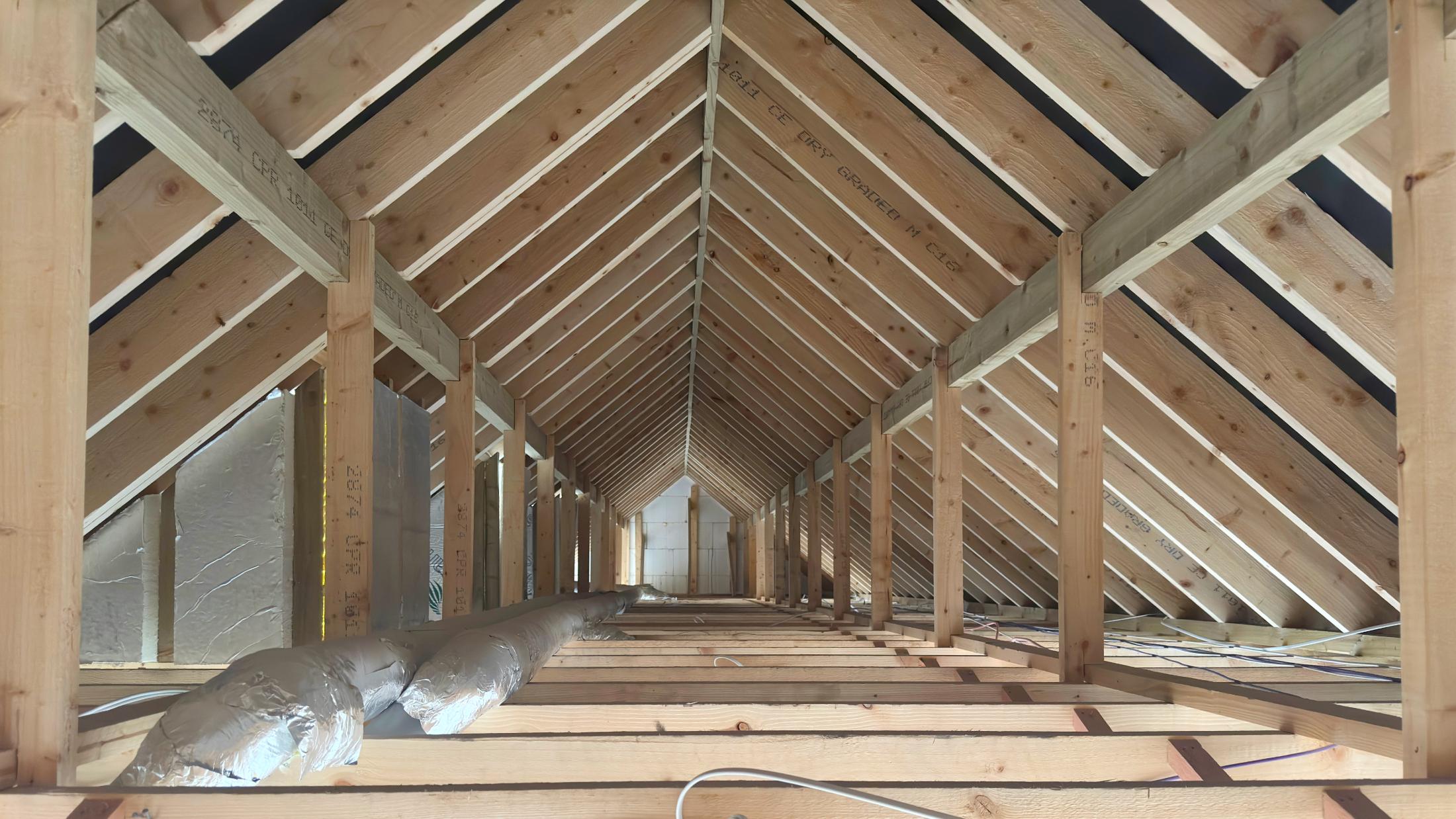 Roof timbers on a residential build