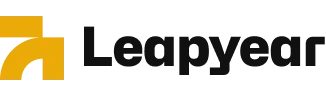 Leapyear logo with a yellow arrow icon