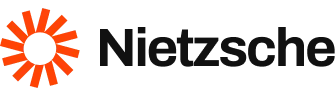 Nietzsche logo with an orange starburst icon