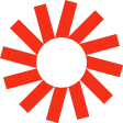 Red starburst award icon on a dark background
