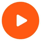 Orange circular play button icon