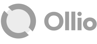 Ollio logo with a circular icon on a dark background