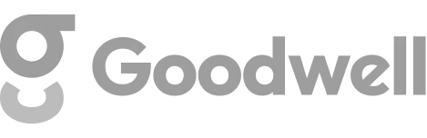 Goodwell logo with a lowercase "g" icon on a dark background