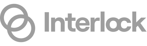 Interlock logo with a circular linked icon on a dark background
