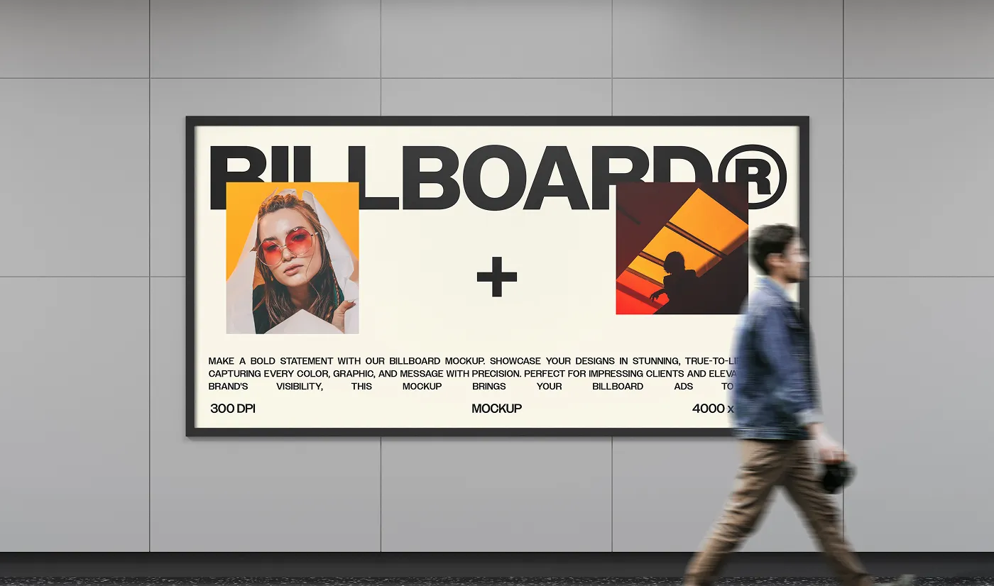 Laptop and billboard mockup displaying a "Placeholder" advertisement