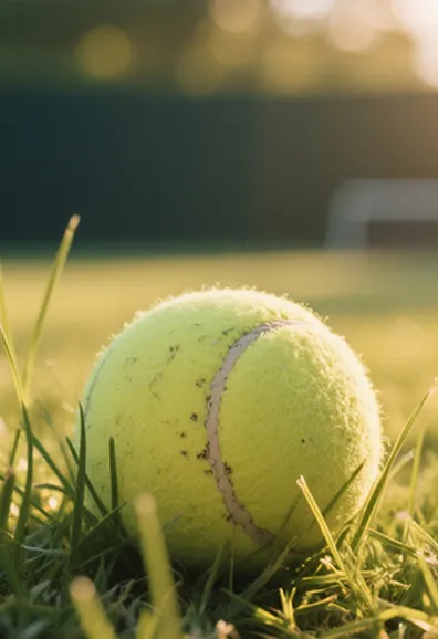 Close-up of a tennis ball on grass