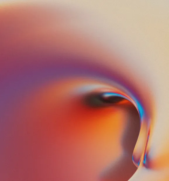 Abstract fluid swirl gradient in purple, pink, and tan tones