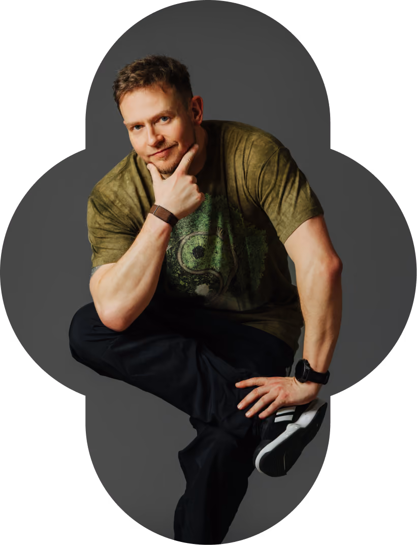 Jörg Dietrich in einer Hip-Hop Tanzpose.