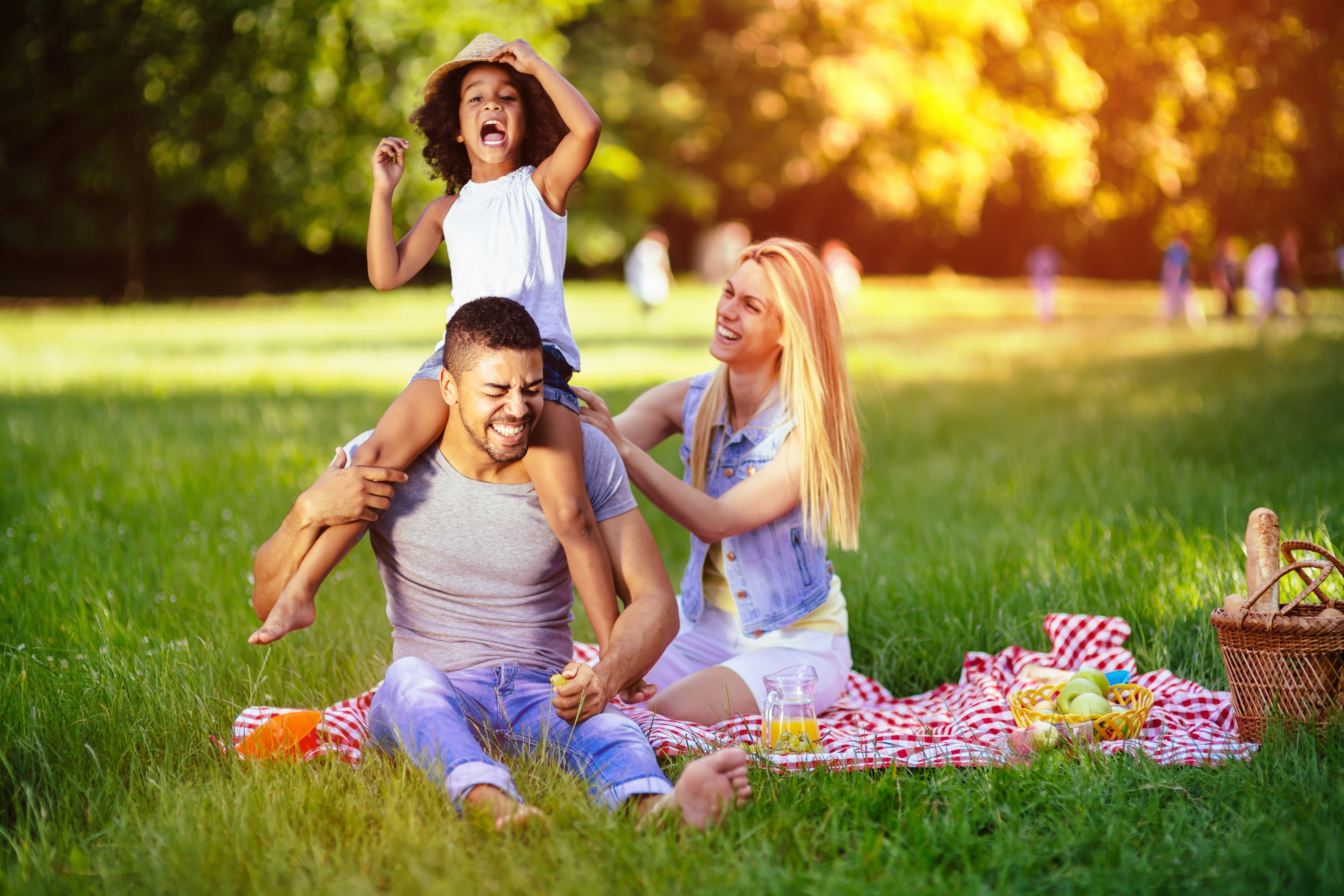 Family in the park stock image