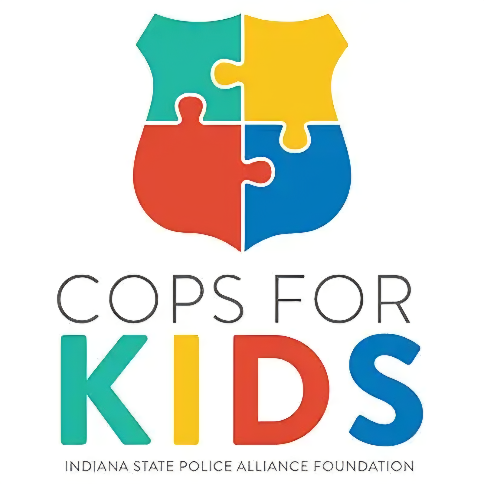 Cops for Kids of Indiana full logo with stats
