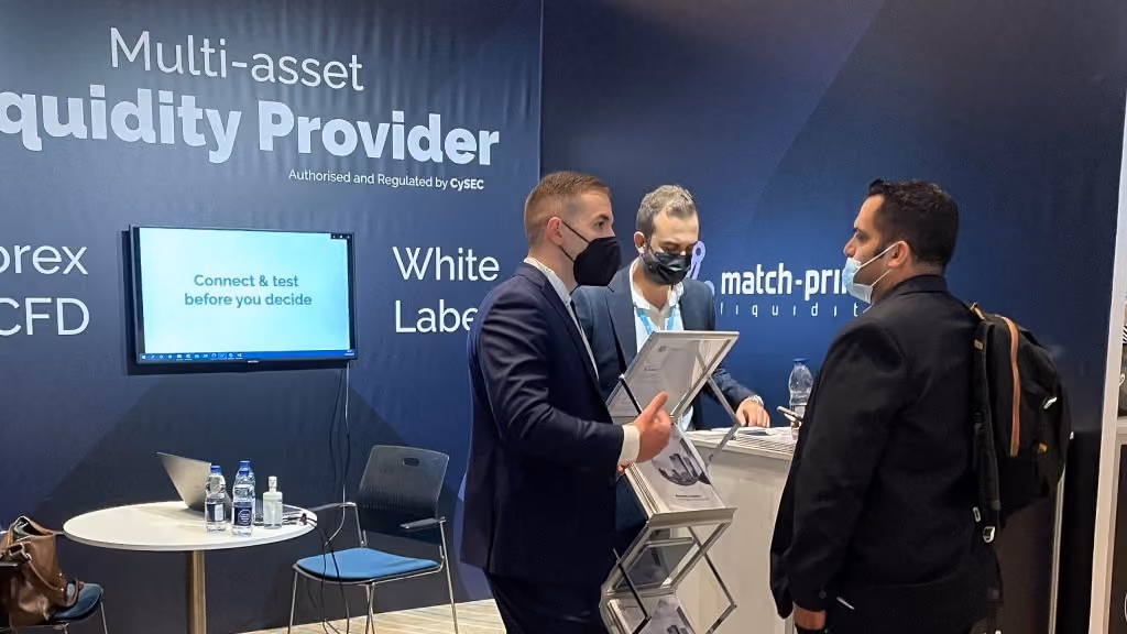 The booth of the Match-Prime at iFX Expo Dubai 2021