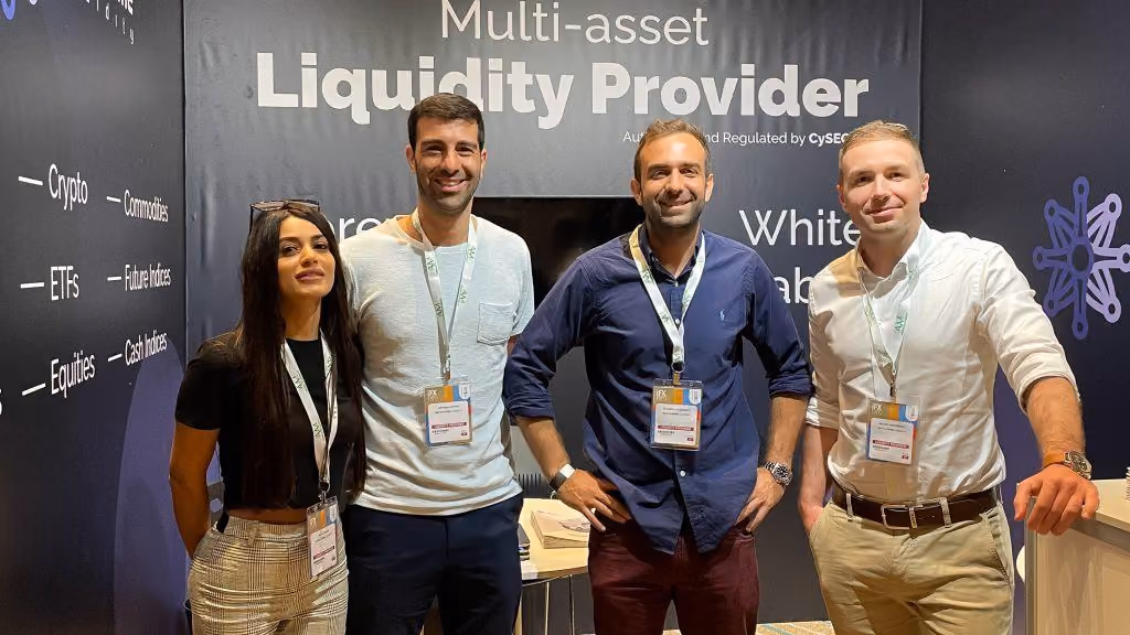 Four Match-Prime team members at the company’s expo stand