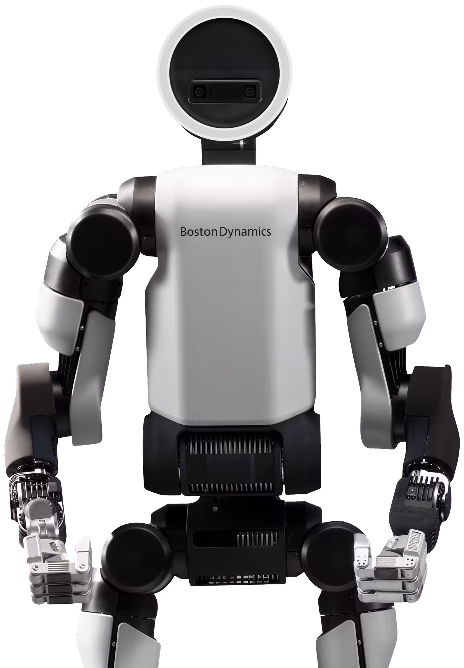 A full body image of a Boston Dynamic Atlas humanoid robot.