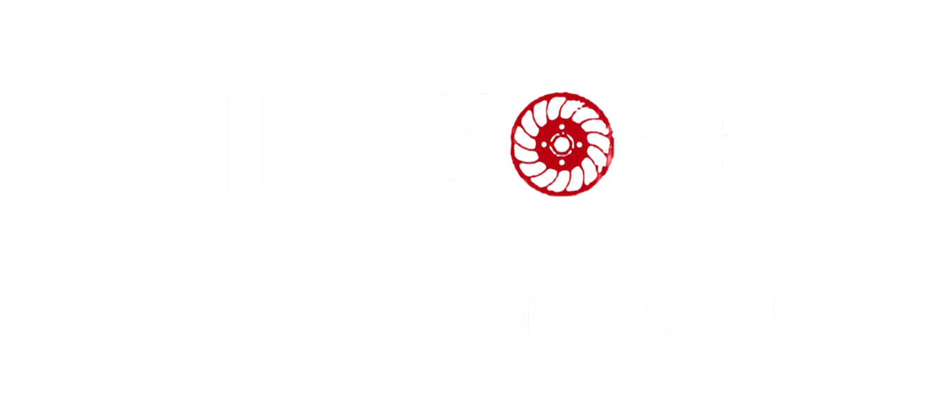 Logo von WIECZOREK mit rotem Zahnrad als O und dem Wort OBERFLÄCHENTECHNIK darunter.