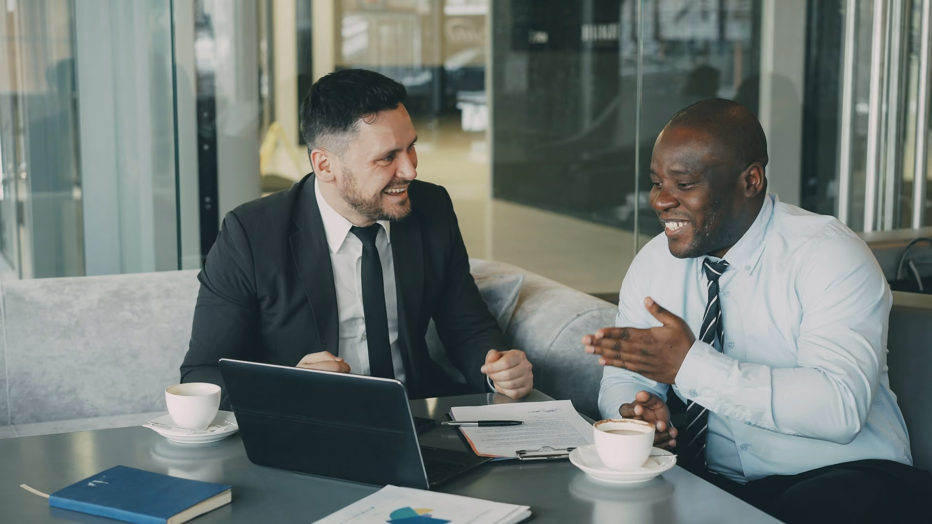 Two business men in discussion