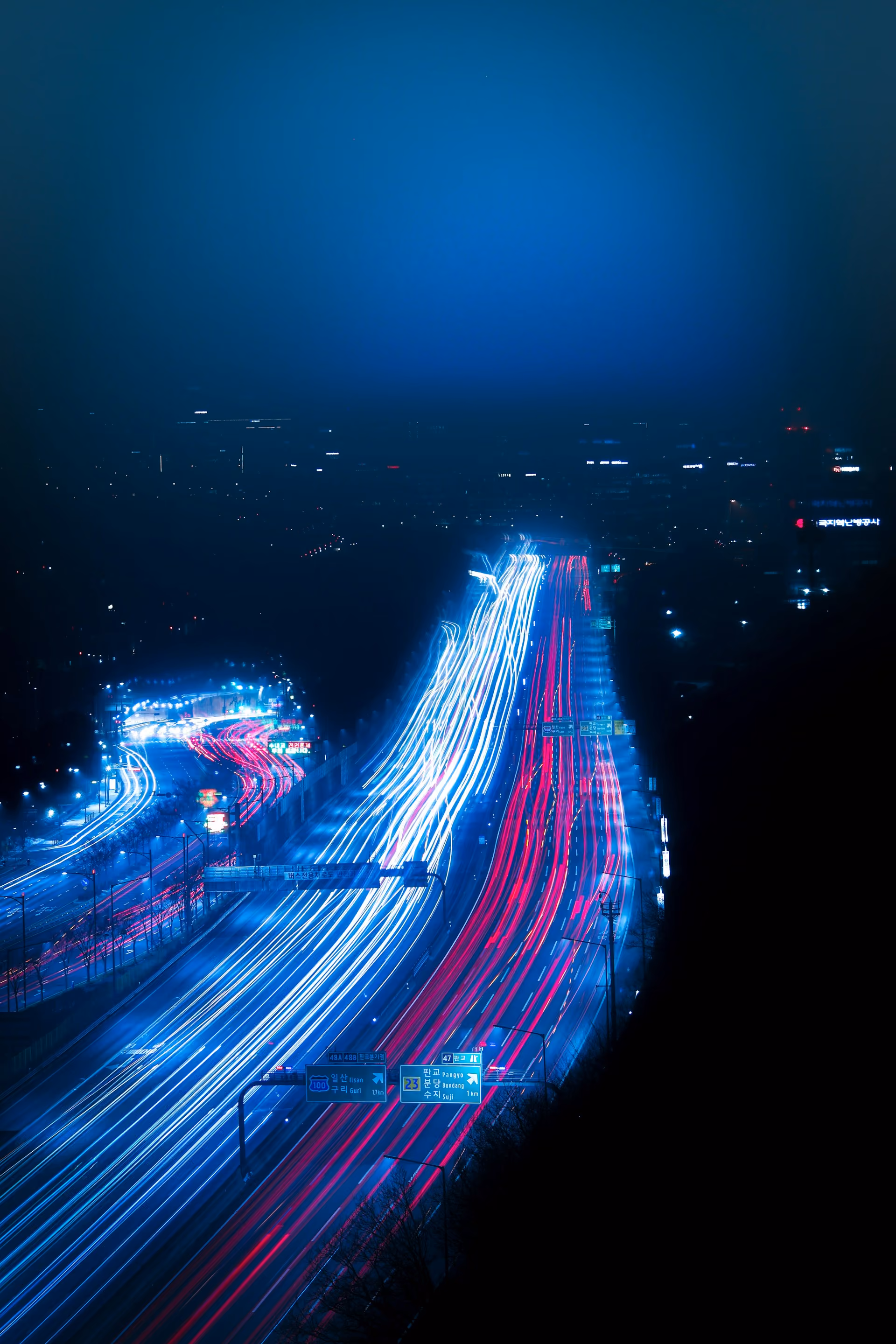 Busy road at nighttime