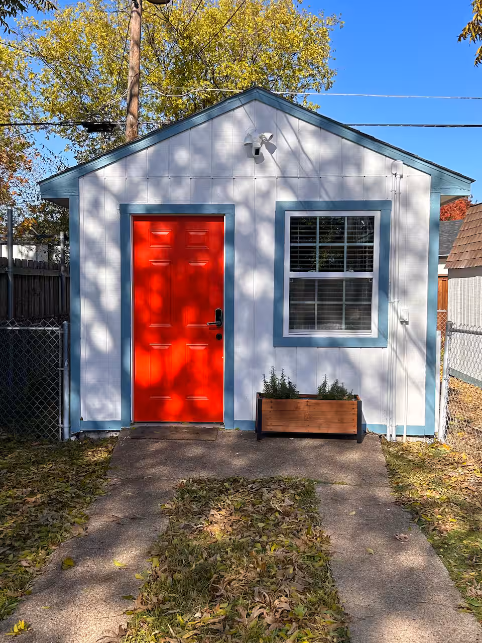 Casita on the Park — red front door entrance
