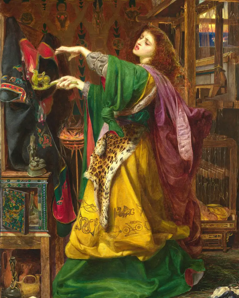Historical painting of a dramatic theatrical performance.