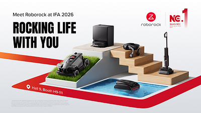 로보락 IFA 2026 부스 전시 제품 라인업(로봇 잔디깎기 RockNeo Q2 포함)