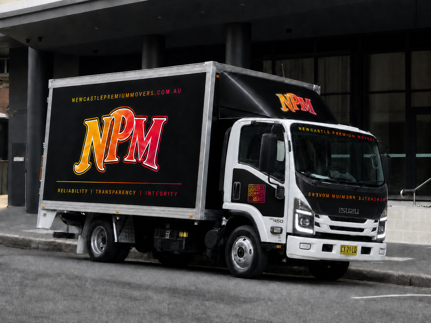 Newcastle Premium Movers Isuzu NNR removal truck in Newcastle.