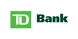 TD Bank logo with green square containing white letters TD and black text Bank to the right.