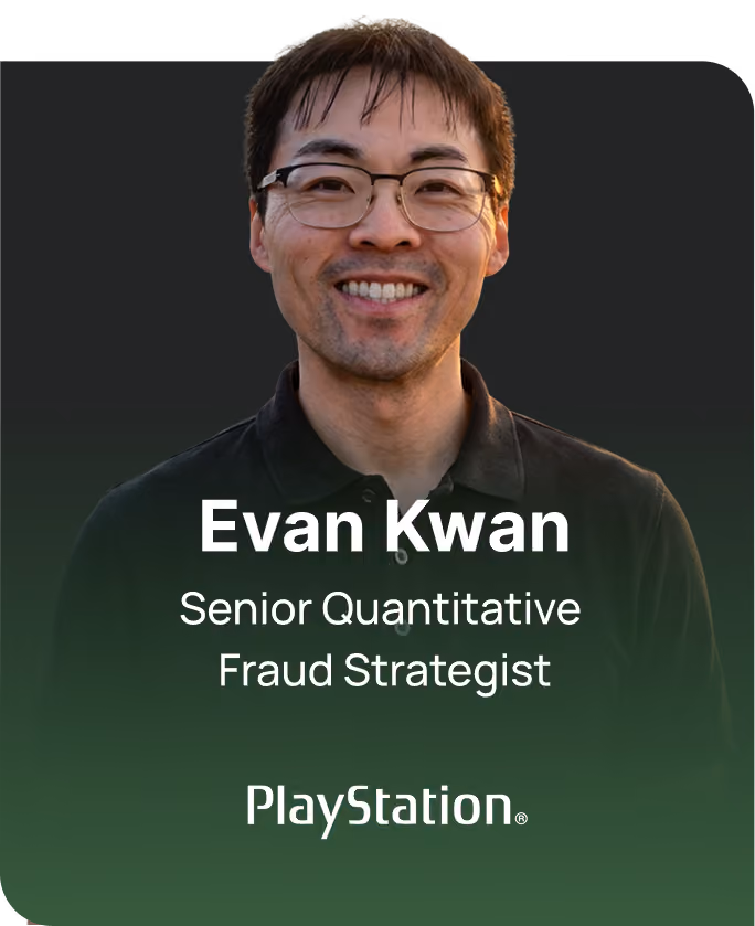 Portrait of Evan Kwan smiling, Senior Quantitative Fraud Strategist at PlayStation.