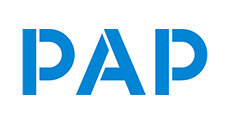 Logo de la plateforme de recherche immobilière nommée PAP avec un style moderne et épuré.