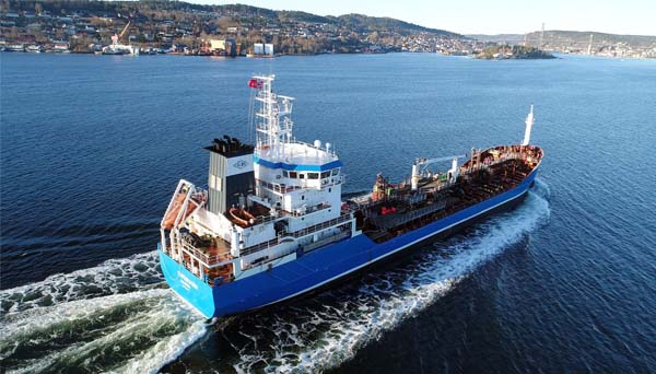 Aerial view of Copenhagen underway