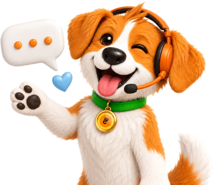 RupeeRedee mascot Redee with a support headset