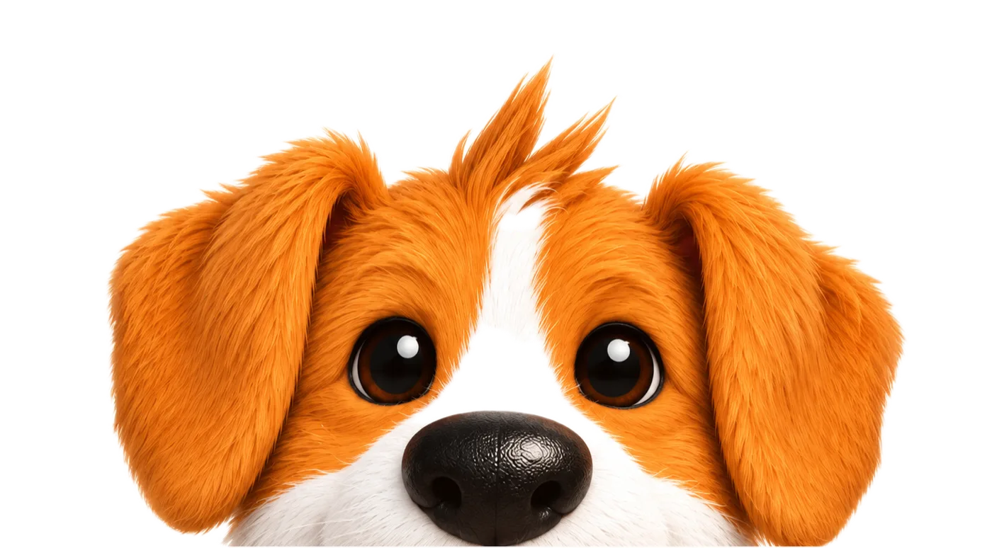 RupeeRedee mascot Redee peeking over the card