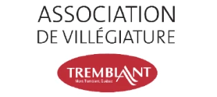 Logo de l'Association de villégiature Tremblant avec texte noir et ovale rouge.