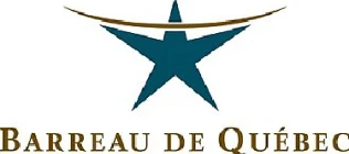 Logo du Barreau de Québec avec une étoile stylisée bleue et une courbe dorée au-dessus