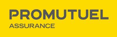Logo PROMUTUEL ASSURANCE with gray text on a yellow background.