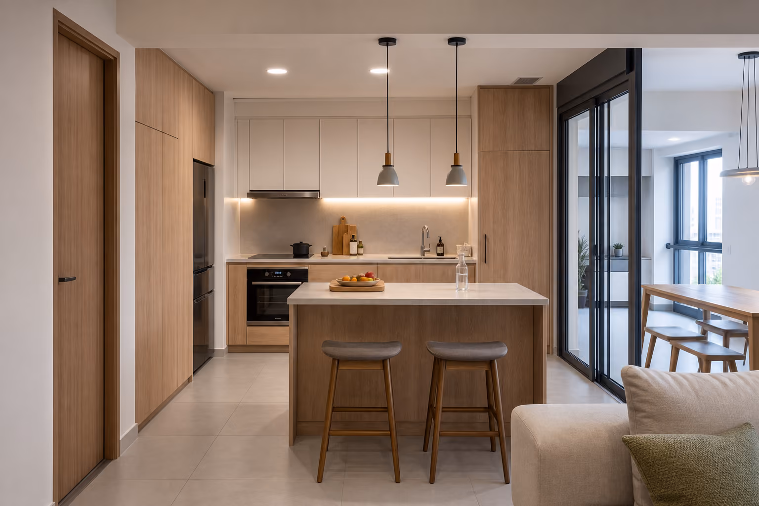 A modern BTO kitchen renovation in Singapore completed within a S$50,000 budget