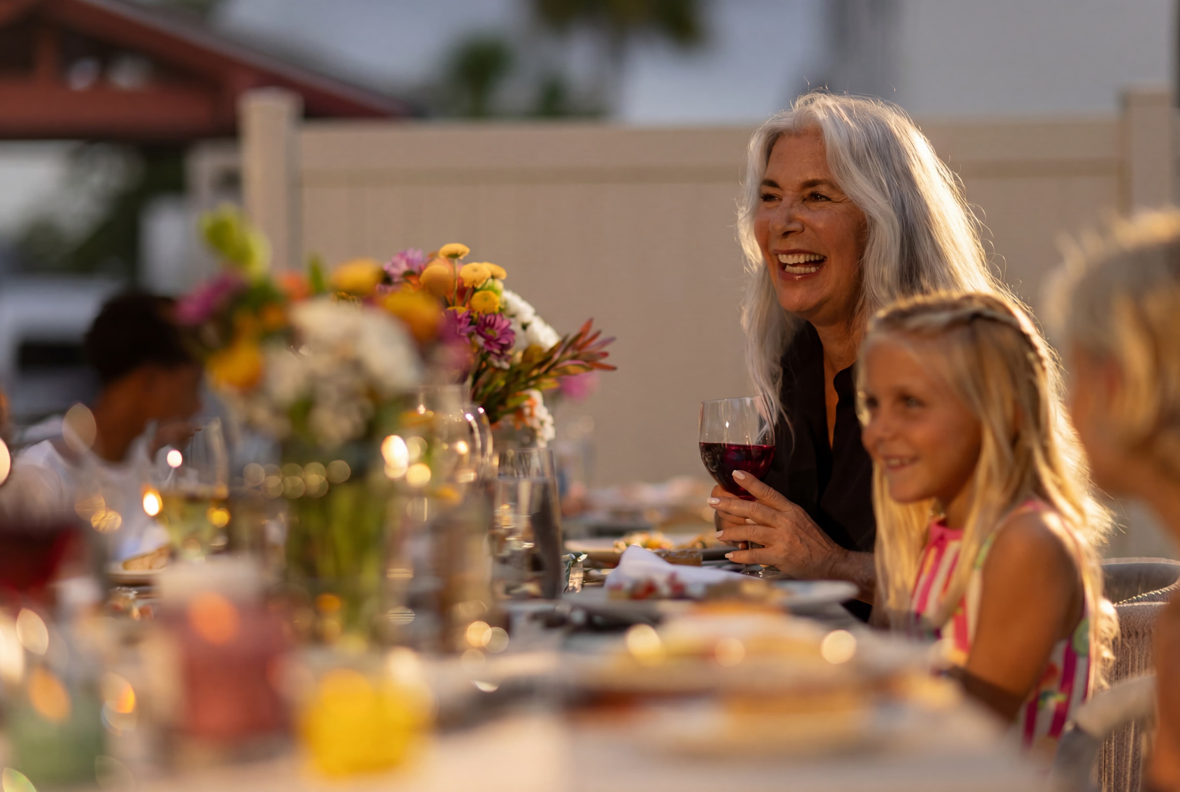 Grandmother and granddaughter spending time together.