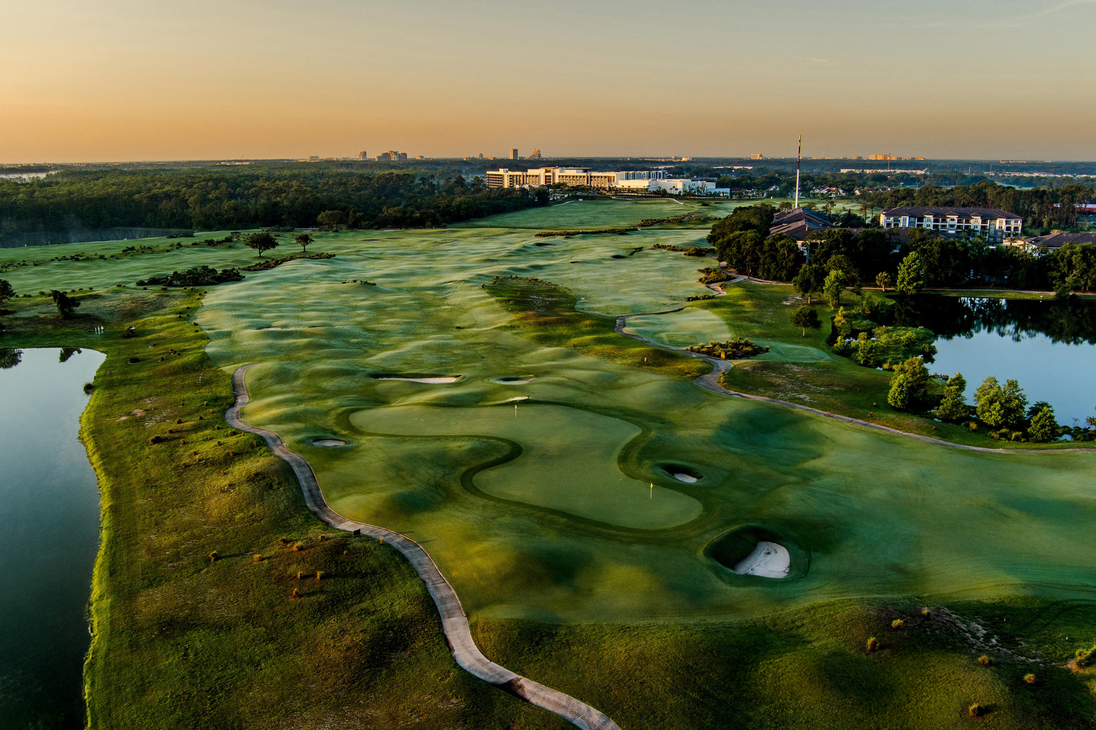 Golfers on the Links Course fairway