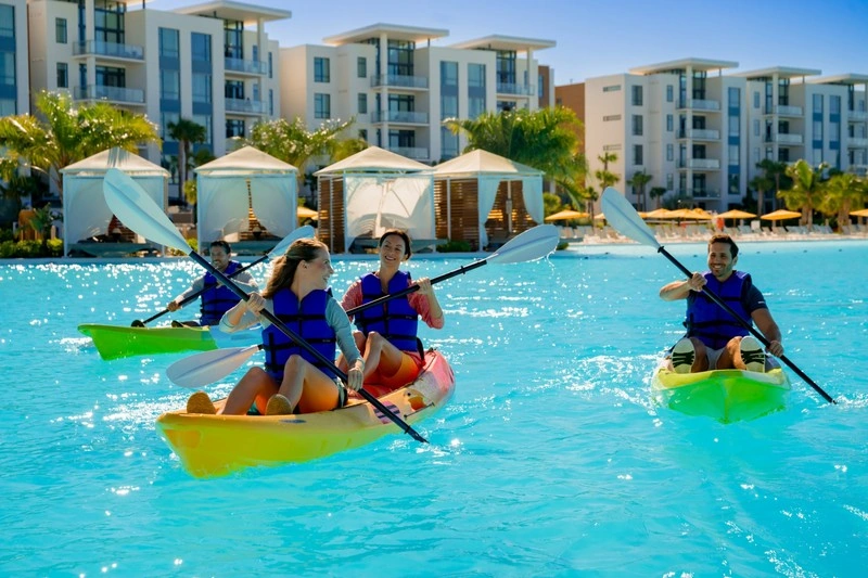 Kayaks on Evermore Bay