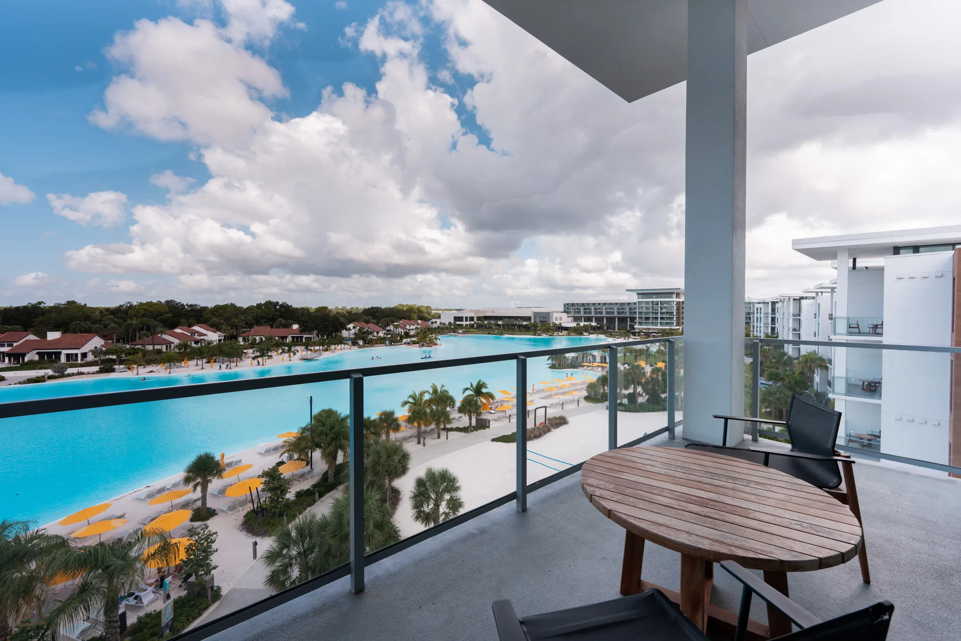 Aerial view of Evermore Bay premium waterfront panorama