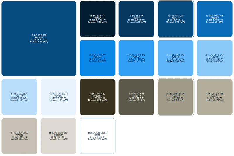 Die Farbpalette des Neurozentrum München Pasing