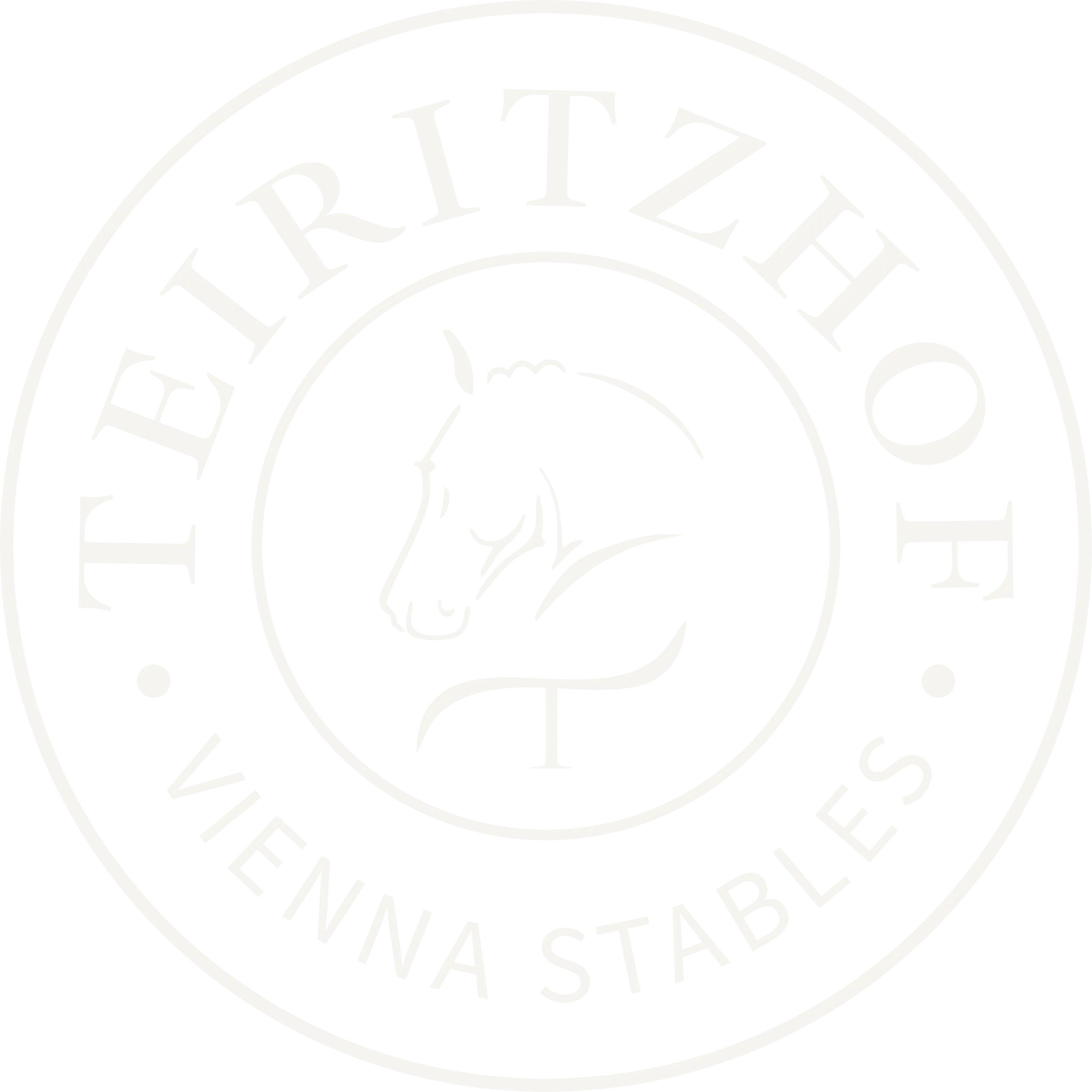 Logo eines Pferdekopfes im Kreis mit den Worten Teiritzhof Vienna Stables.