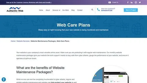 Authentic Web Solutions: Web Care Plans