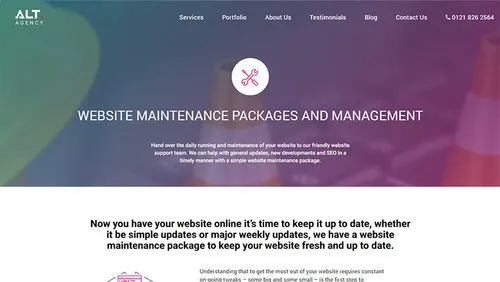 ALT Agency Website Maintenance Packages and Management