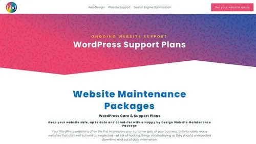 Happy by Design Website Maintenance Packages