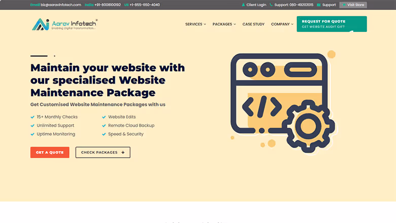 Aarav Infotech Customized Website Packages